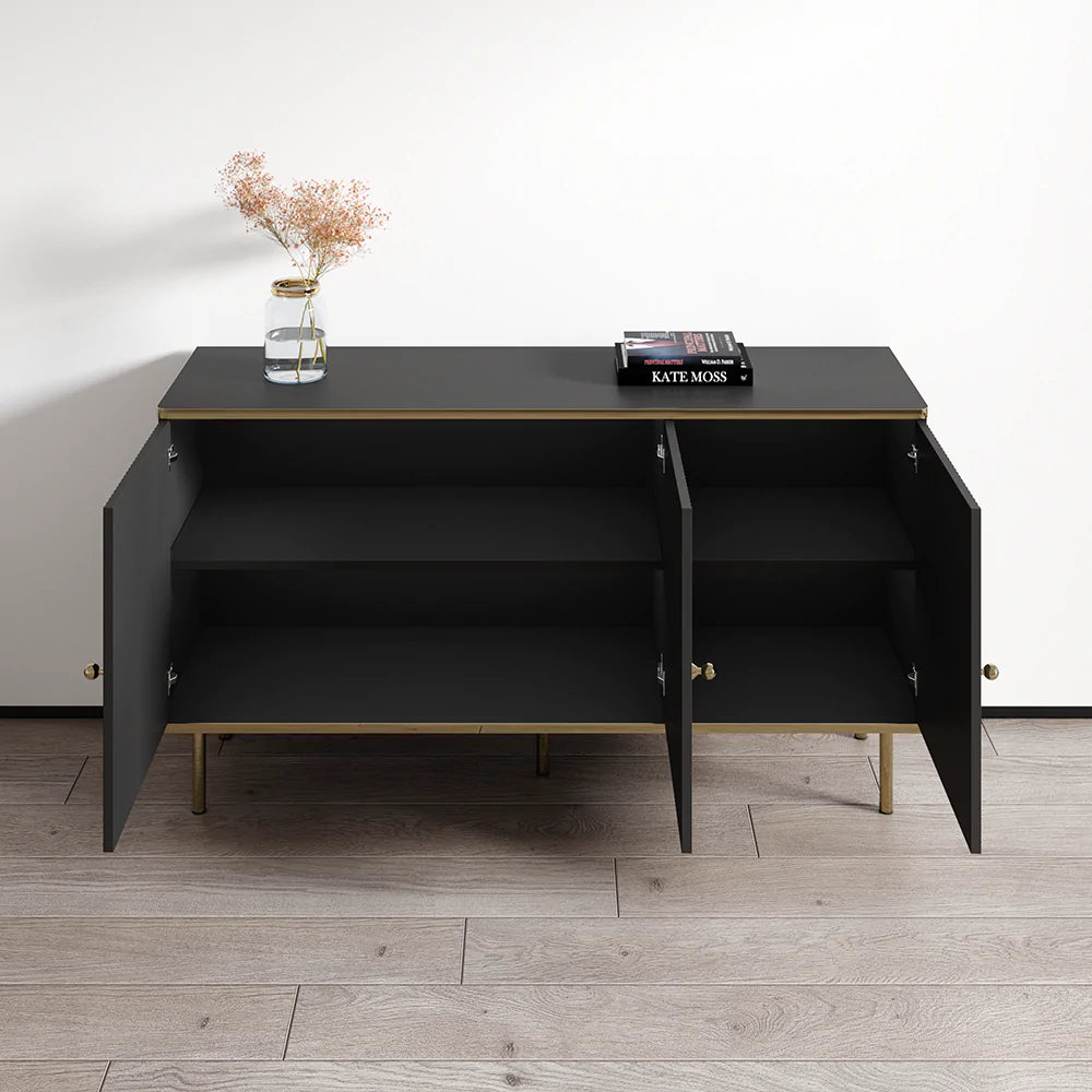 Lavender Black And Gold 3 Door Sideboard