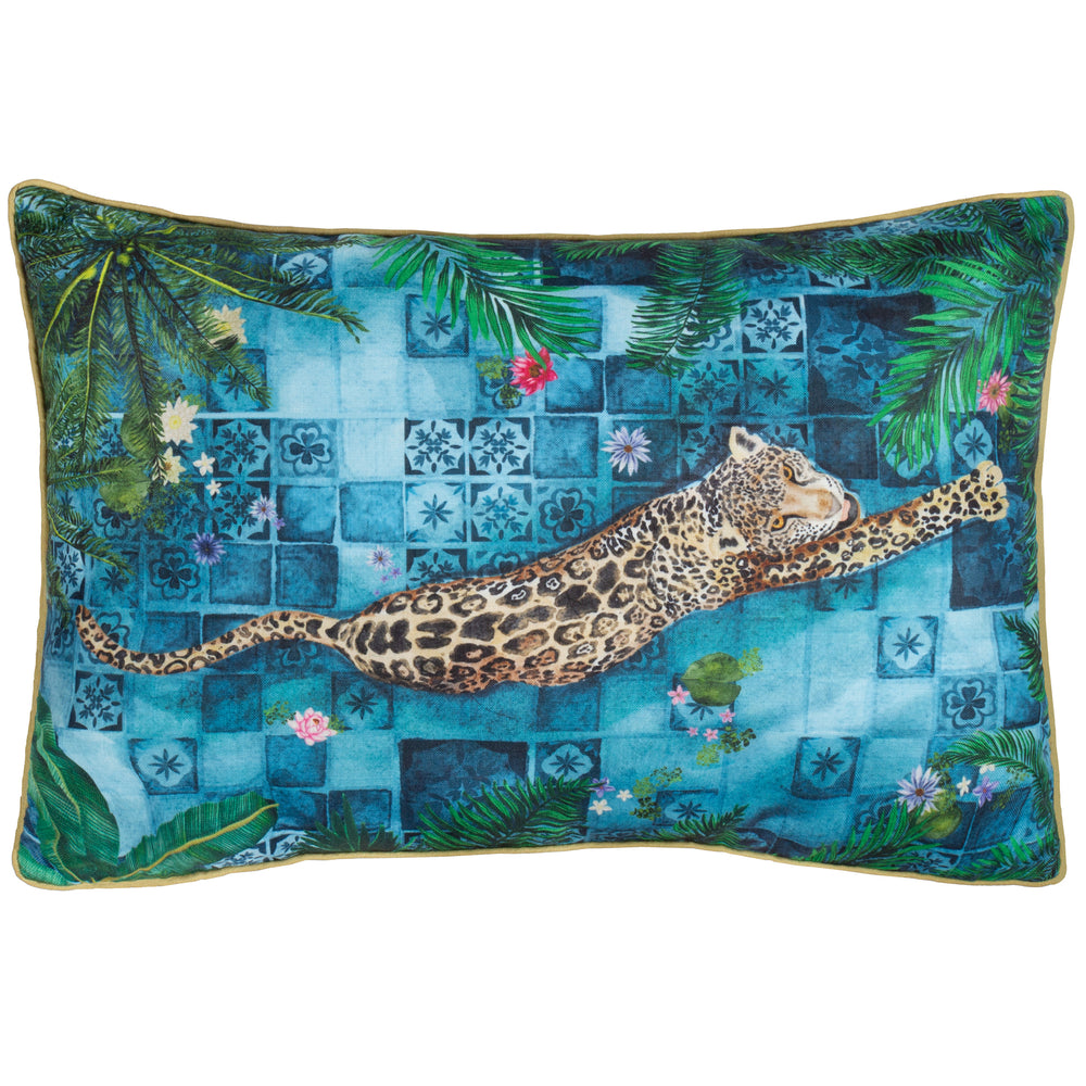Majorelle Leopard 40x60 Outdoor Cushion Case Azure - image 2