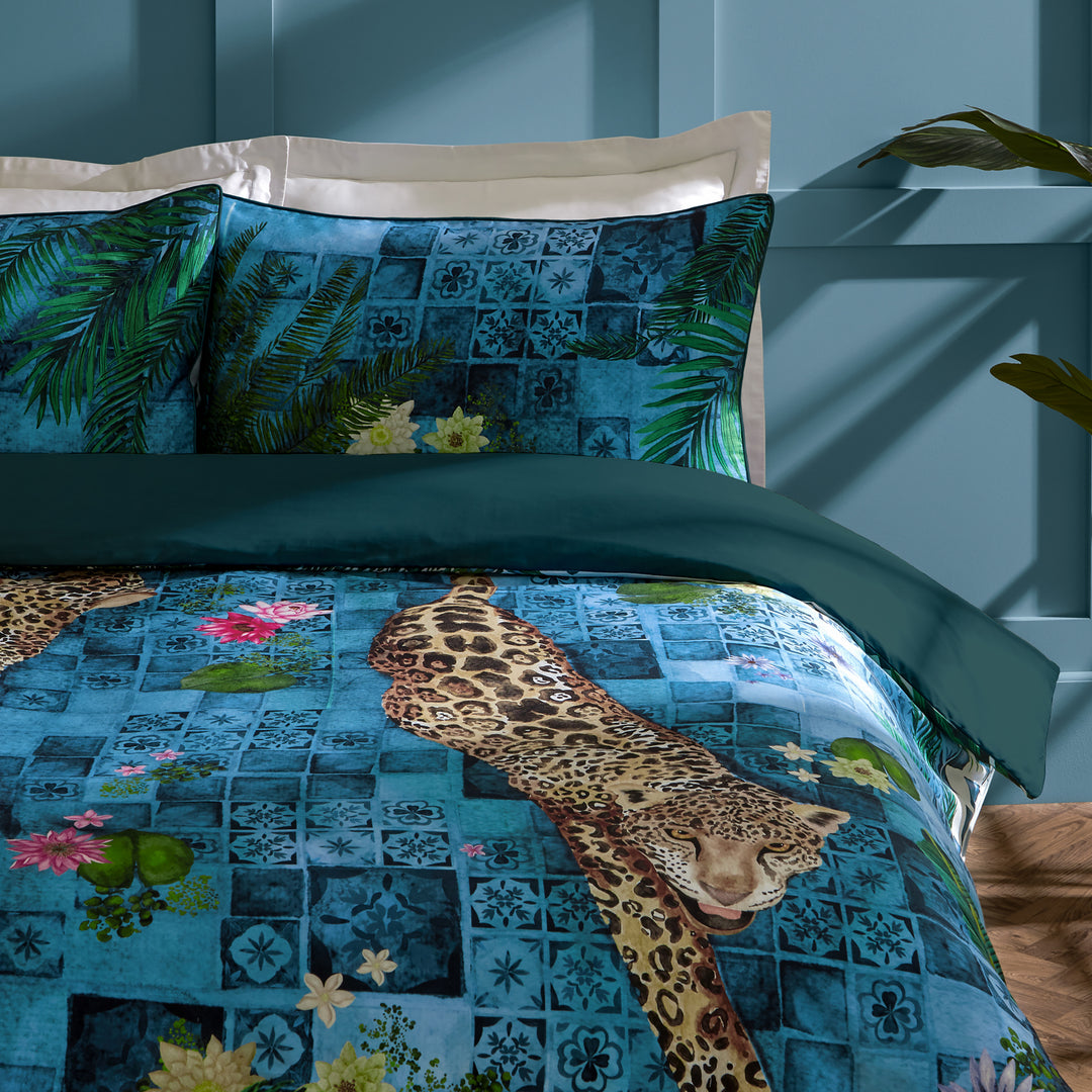 Majorelle Piped Pillow Case Pairs Azure Blue