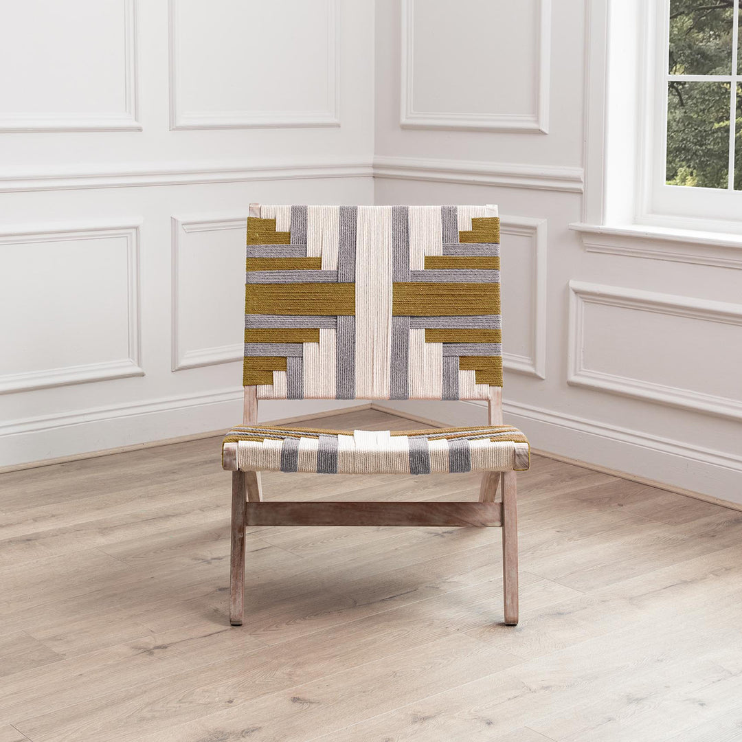 MANALI WOVEN CHAIR MUSTARD KILM