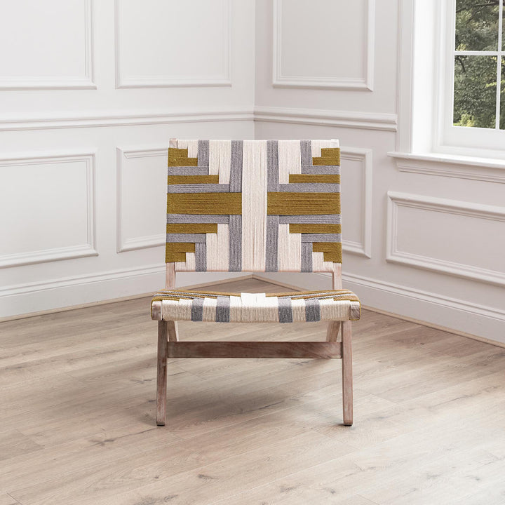 MANALI WOVEN CHAIR MUSTARD KILM