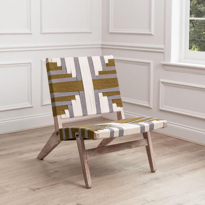 MANALI WOVEN CHAIR MUSTARD KILM