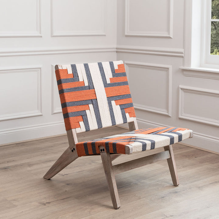 MANALI WOVEN CHAIR ORANGE KILM