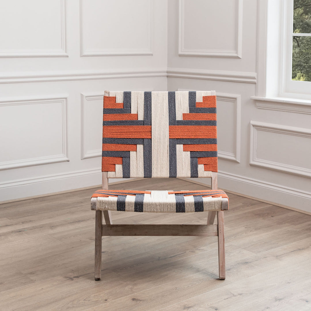 MANALI WOVEN CHAIR ORANGE KILM