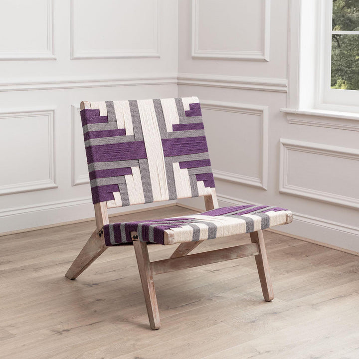 MANALI WOVEN CHAIR PLUM KILM
