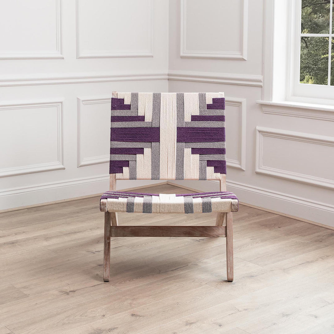 MANALI WOVEN CHAIR PLUM KILM