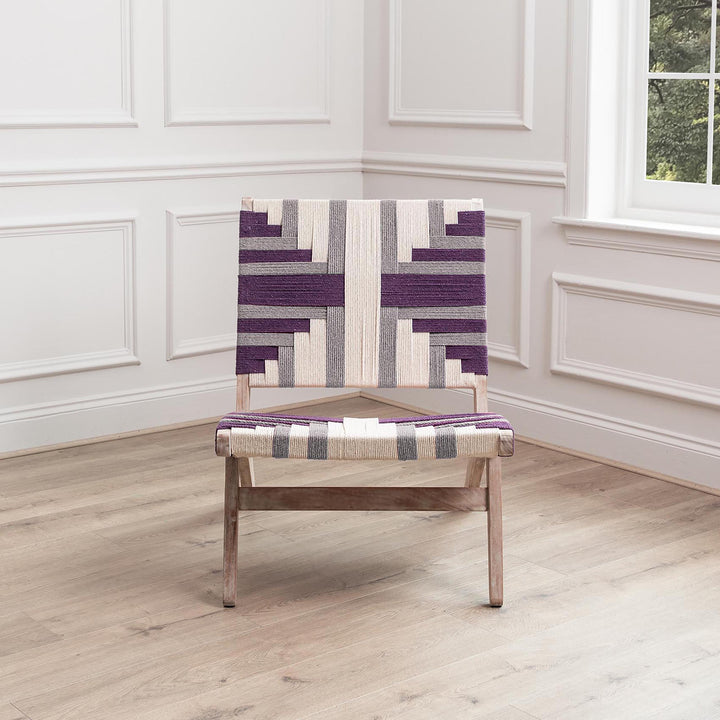 MANALI WOVEN CHAIR PLUM KILM