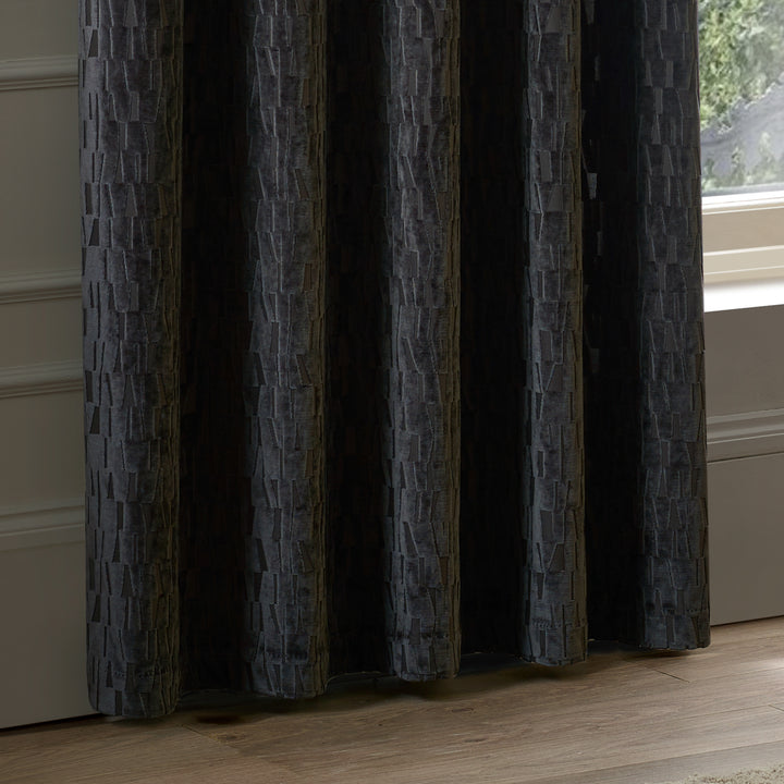 MANHATTAN 229X137 EYELET CURTAINS CHARCOAL