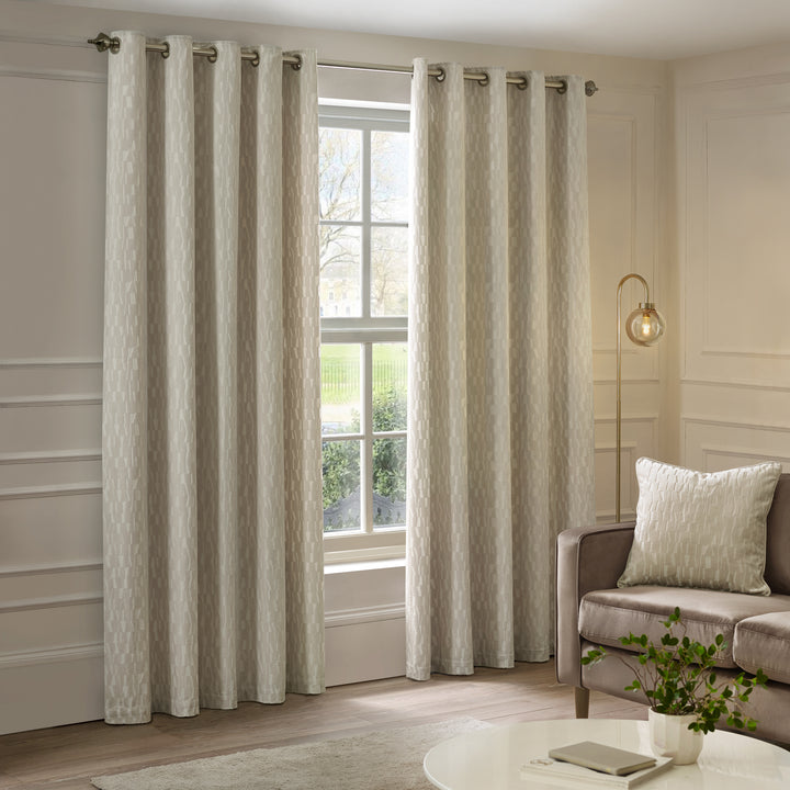 MANHATTAN 229X137 EYELET CURTAINS IVORY