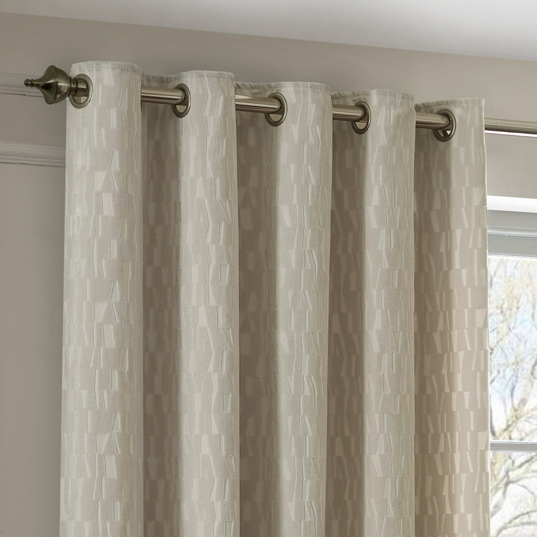 MANHATTAN 229X137 EYELET CURTAINS IVORY