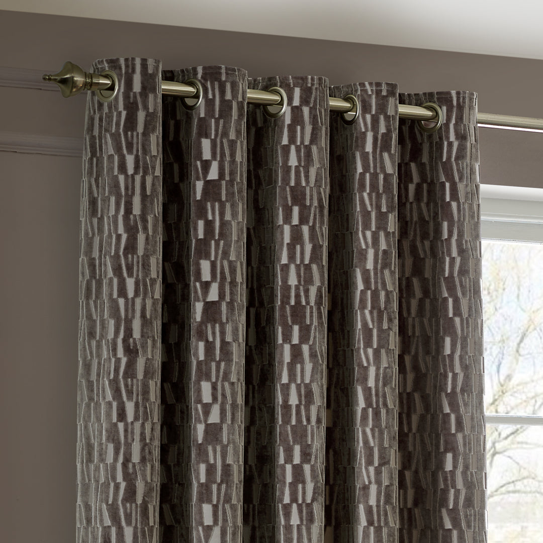 MANHATTAN 229X137 EYELET CURTAINS MINK