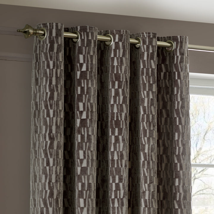 MANHATTAN 229X137 EYELET CURTAINS MINK