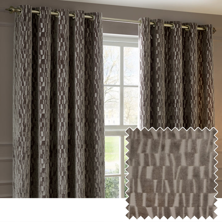 Manhattan 168x229 Eyelet Curtains Mink