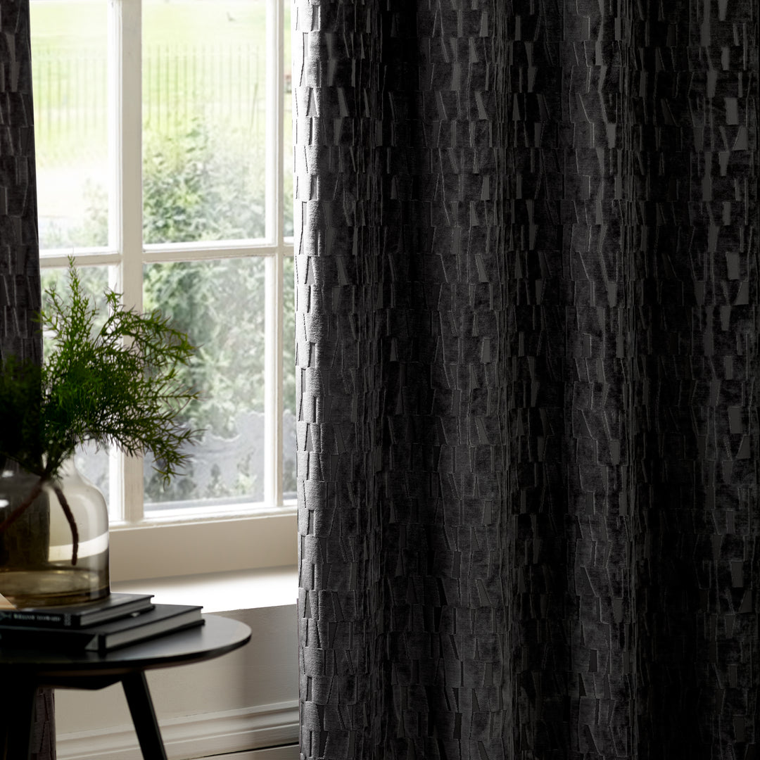 Manhattan 229x183 Eyelet Curtains Charcoal - image 5