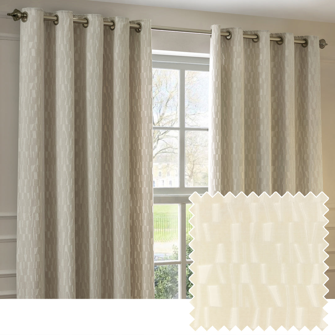 Manhattan 229x183 Eyelet Curtains Ivory
