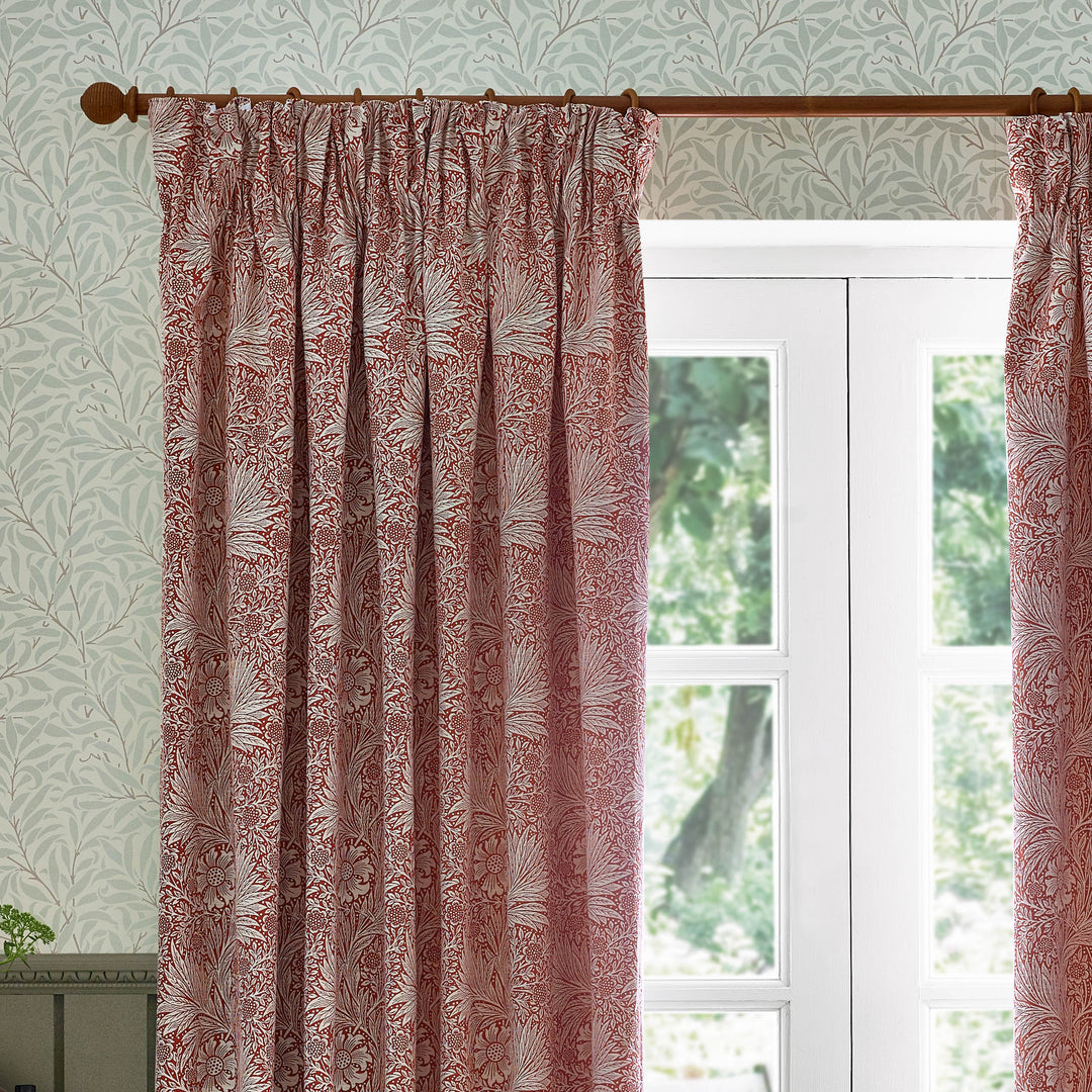 MARIGOLD 167X182 PENCIL PLEAT CURTAINS RUSSET