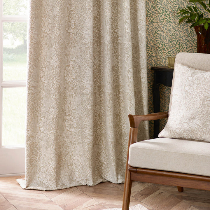 MARIGOLD 167X182 PENCIL PLEAT CURTAINS STONE
