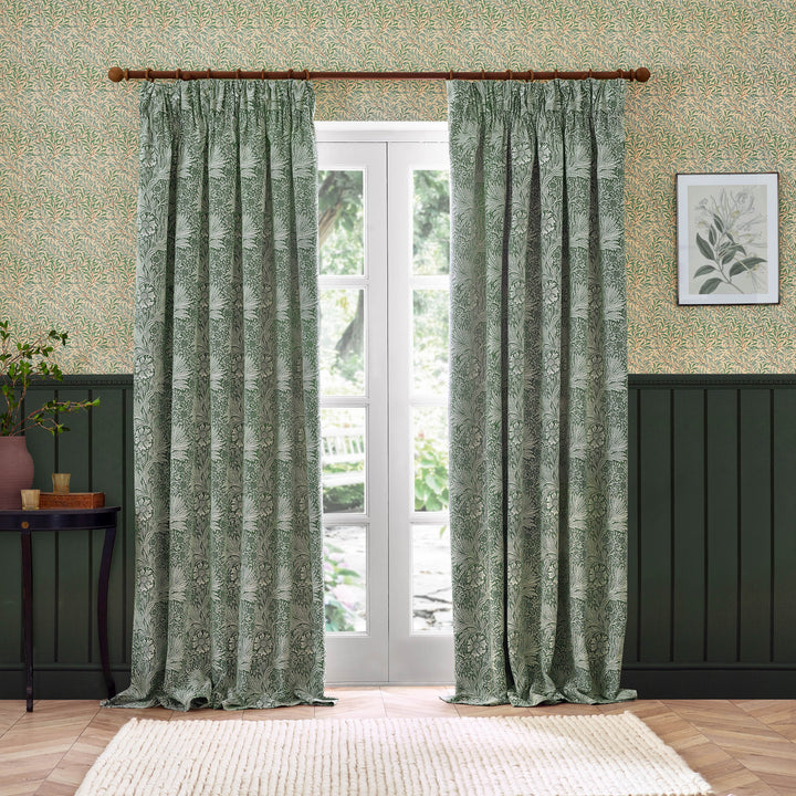 Marigold 167x228 Pencil Pleat Curtains Leaf Green - image 6