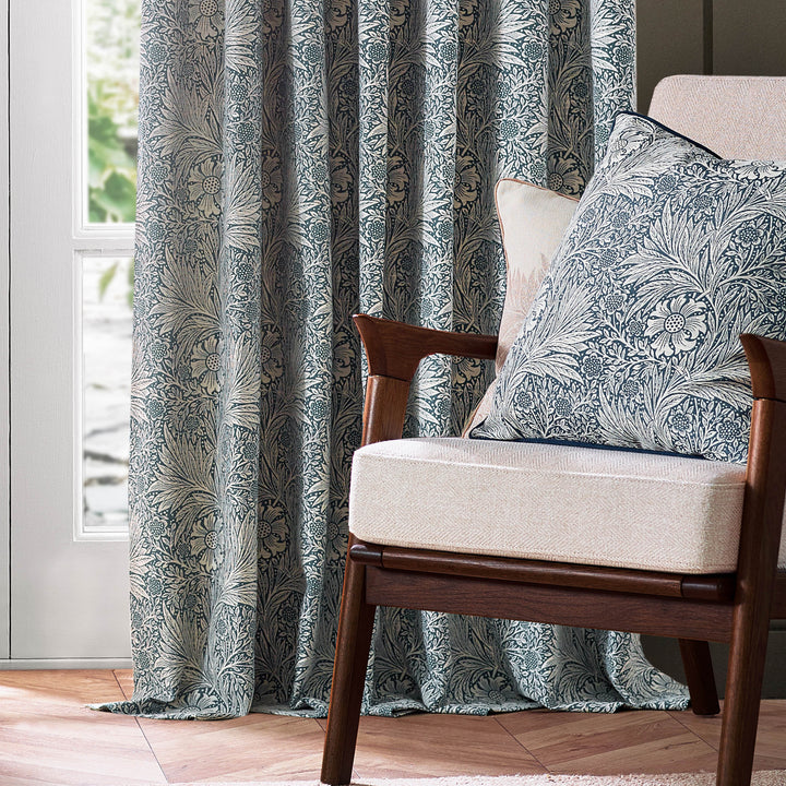 MARIGOLD 228X182 PENCIL PLEAT CURTAINS INDIGO
