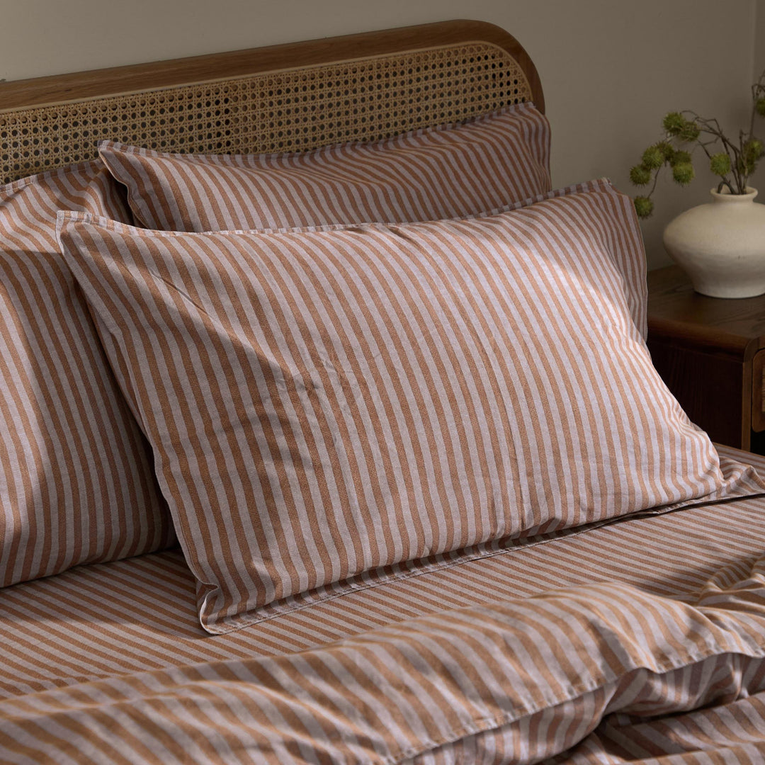 Marlow Stripe Double Duvet Set Cocoa/Vintage Blue - image 4