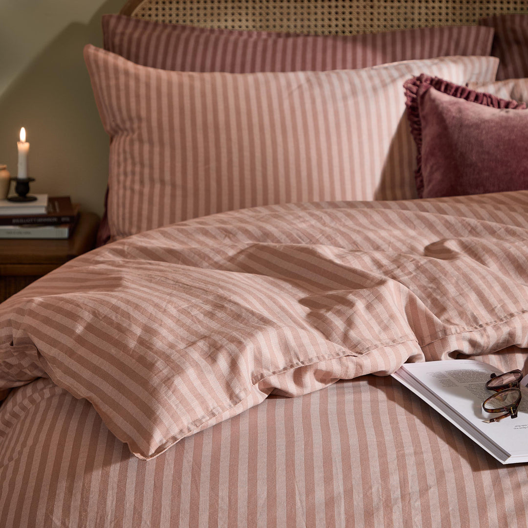 Marlow Stripe Double Duvet Set Maple/Sandalwood - image 2