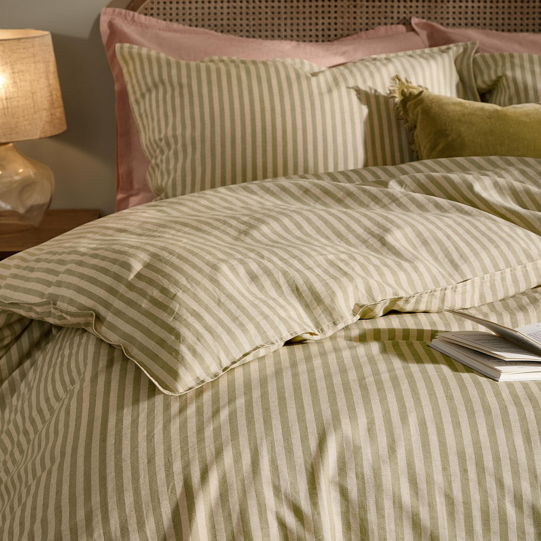 Marlow Stripe Double Duvet Set Oregano/Shell - image 2