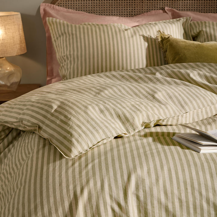 Marlow Stripe Double Duvet Set Oregano/Shell - image 2