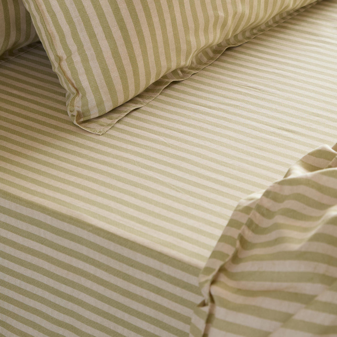 Marlow Stripe Super King Fitted Sheet Oregano/Shell - image 2