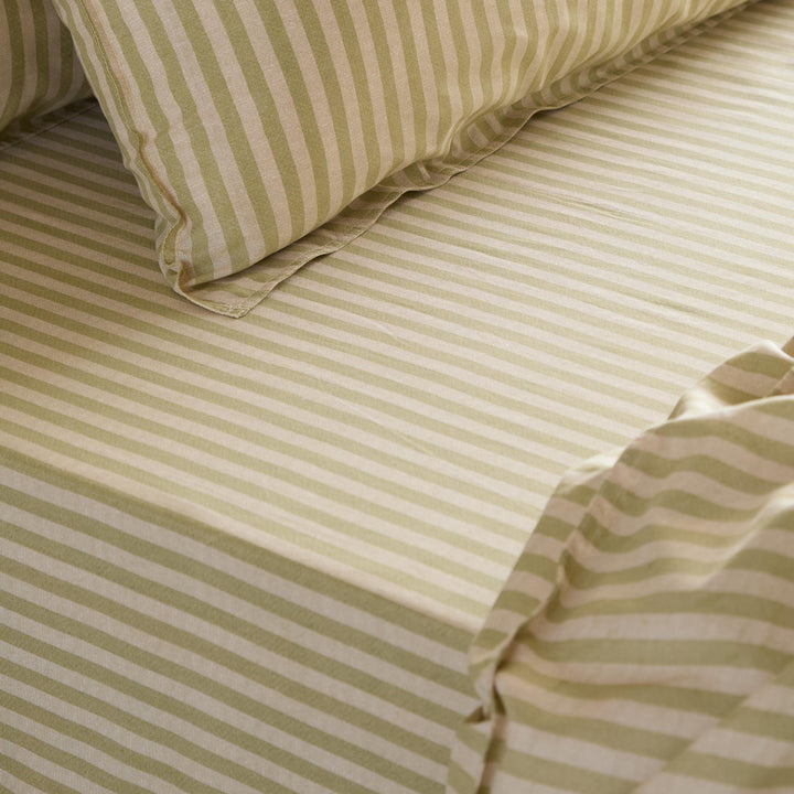 Marlow Stripe Super King Fitted Sheet Oregano/Shell - image 2