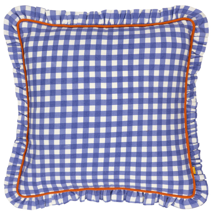 MAUDE GINGHAM 45X45 CUSHION CASE BLUE