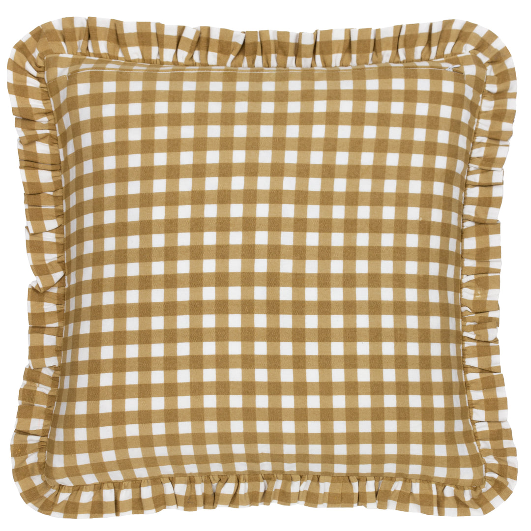 MAUDE GINGHAM 45X45 CUSHION CASE GOLD