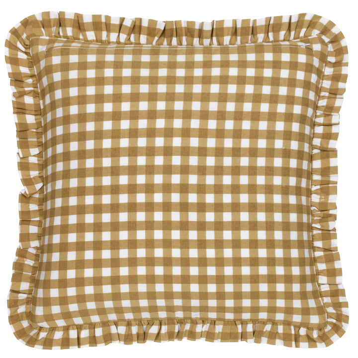 MAUDE GINGHAM 45X45 CUSHION CASE GOLD