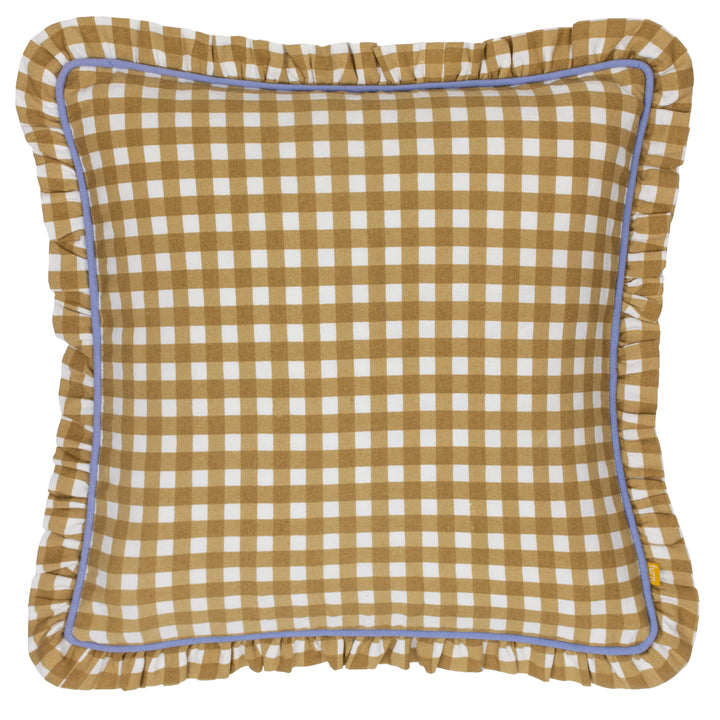 MAUDE GINGHAM 45X45 CUSHION CASE GOLD