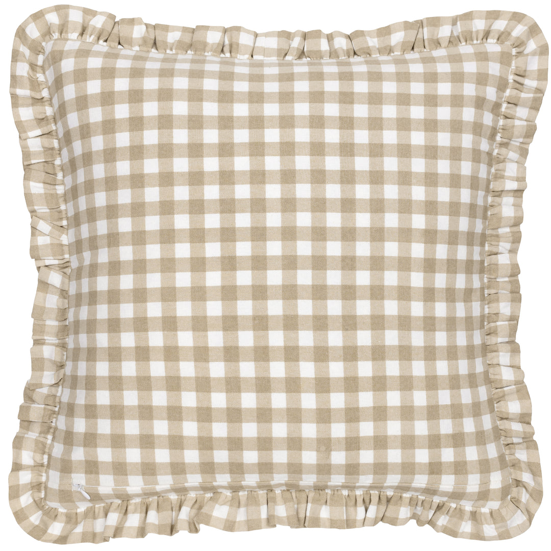 MAUDE GINGHAM 45X45 CUSHION CASE NATURAL