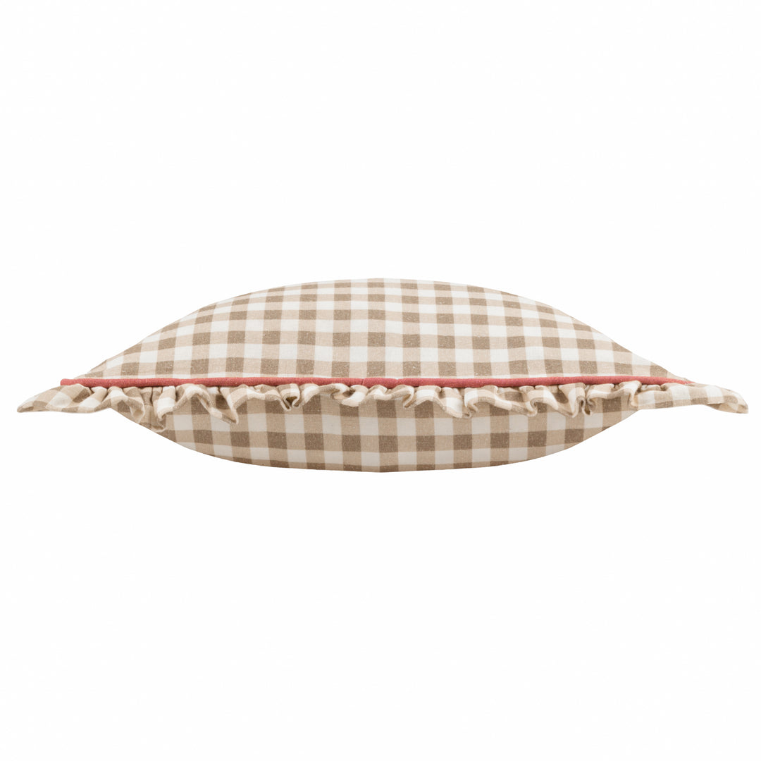 MAUDE GINGHAM 45X45 CUSHION CASE NATURAL
