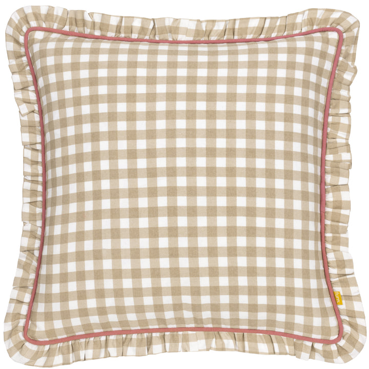 MAUDE GINGHAM 45X45 CUSHION CASE NATURAL