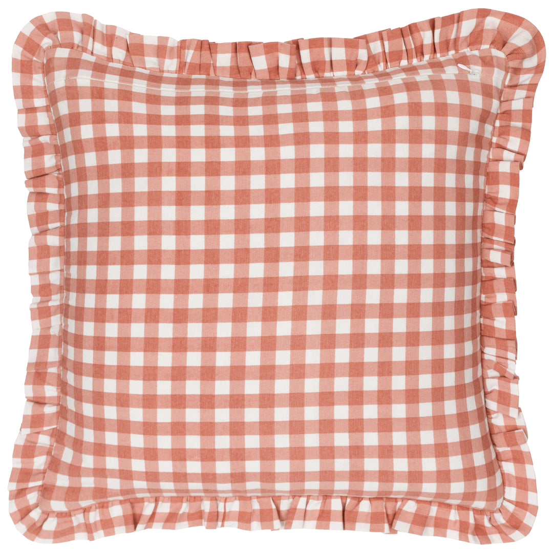 MAUDE GINGHAM 45X45 CUSHION CASE ROSE