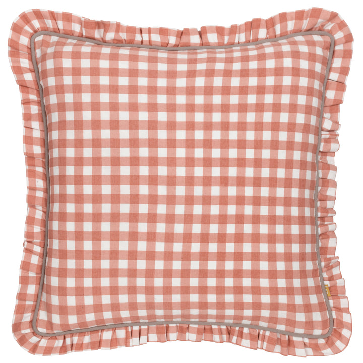 MAUDE GINGHAM 45X45 CUSHION CASE ROSE