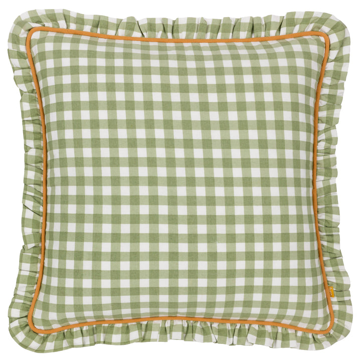 MAUDE GINGHAM 45X45 CUSHION CASE SAGE