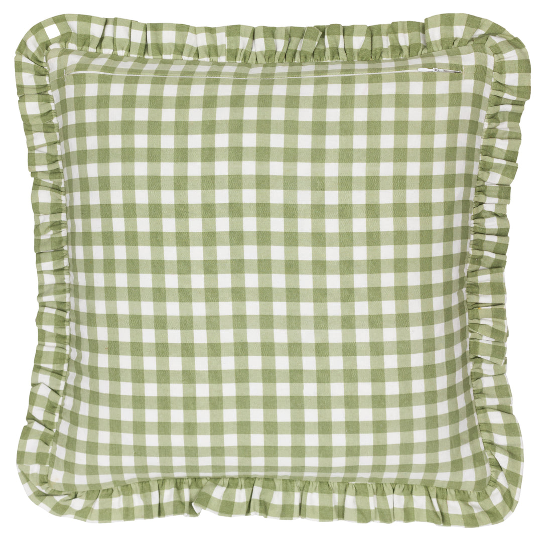 MAUDE GINGHAM 45X45 CUSHION CASE SAGE