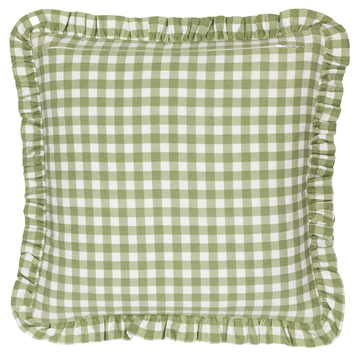 MAUDE GINGHAM 45X45 CUSHION CASE SAGE
