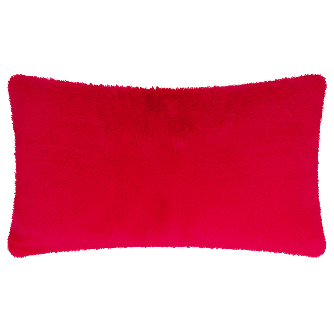 Merry And Bright Fur Stripe 30x50 Cushion Case Red/Pink - image 2