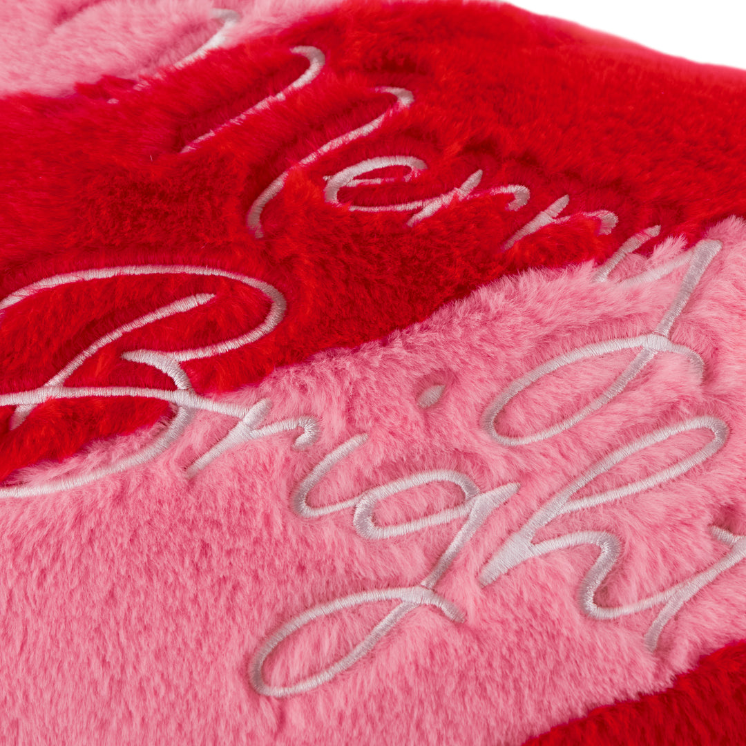 Merry And Bright Fur Stripe 30x50 Cushion Case Red/Pink - image 3