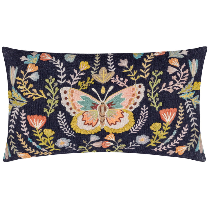 MIRRORED BUTTERFLY 30X50 CUSHION CASE MIDNIGHT