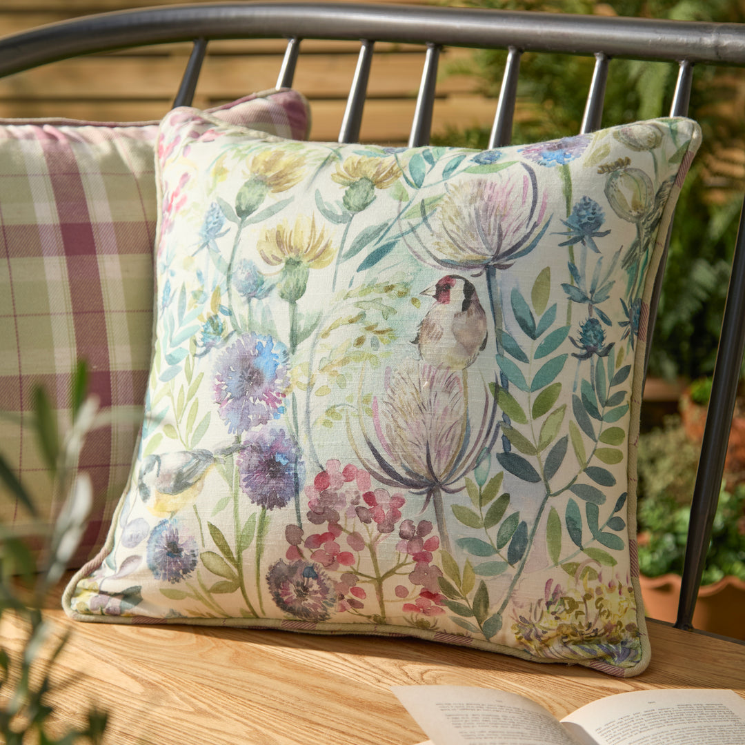 Morning Chorus 45x45 Outdoor Cushion Case Elderberry