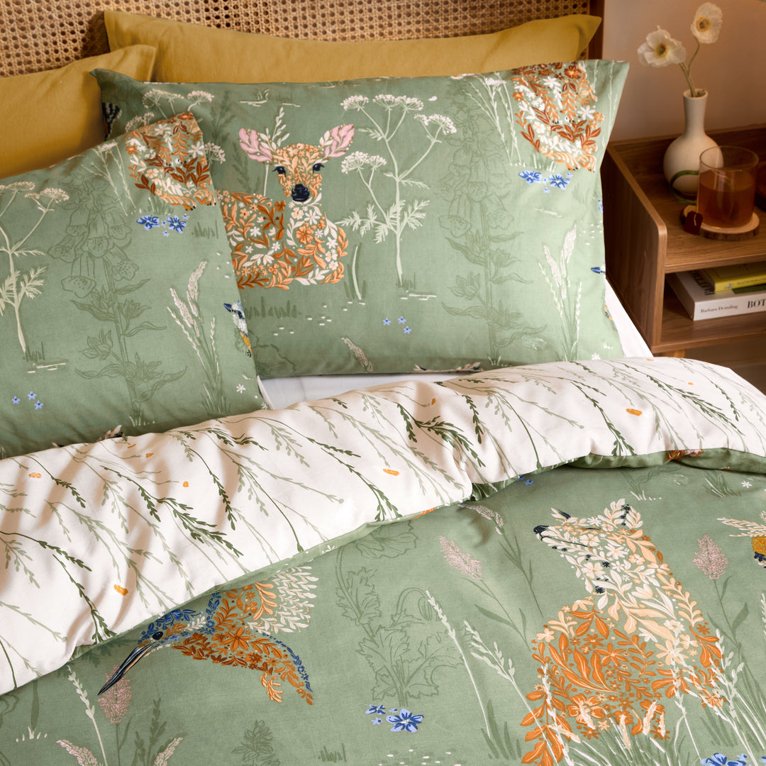 Meadow Flora King Duvet Set Green - image 3
