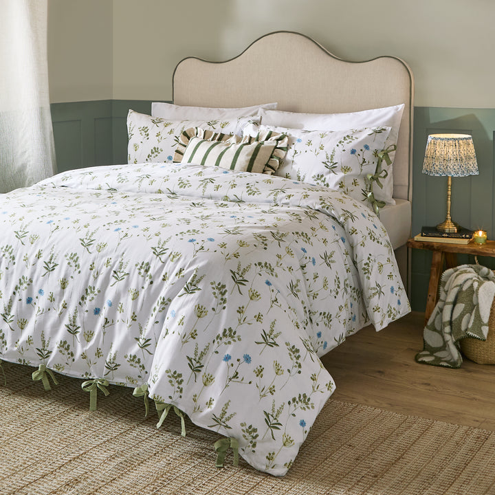 Meadow Super King Duvet Set Soft White/Cornflower