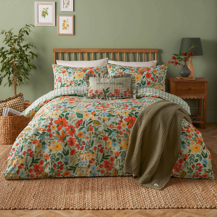 Meadow Haze Double Duvet Set Green
