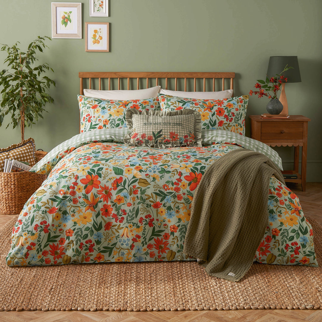 Meadow Haze King Size Duvet Set Green
