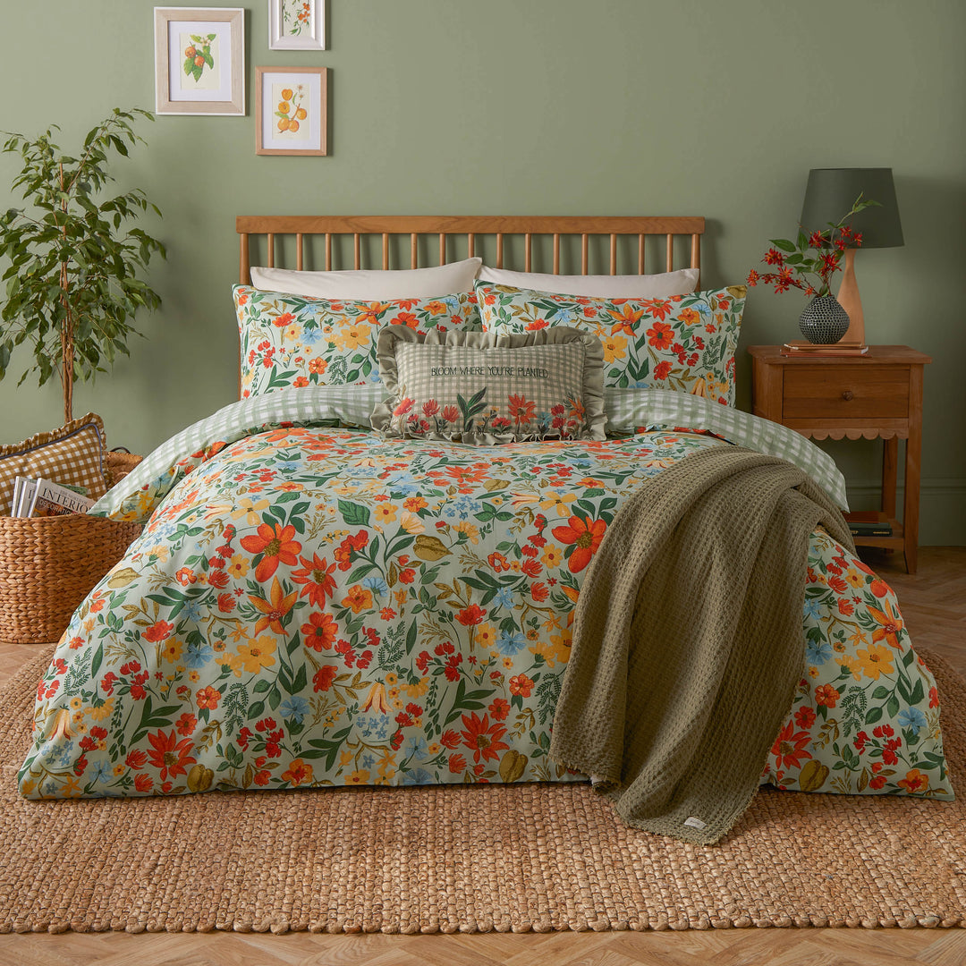Meadow Haze Super King Duvet Set Green